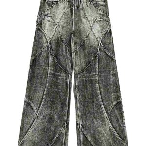 New Style Trends - Y2k Washed Patchwork Jeans - Outfit Ideas