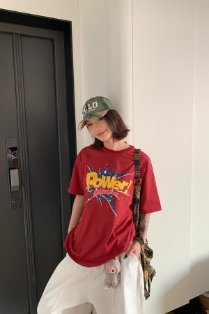 Vintage Letter Print Round Neck T-Shirt for Men and Women - Casual Loose Fit Street Style Short Sleeve Top
